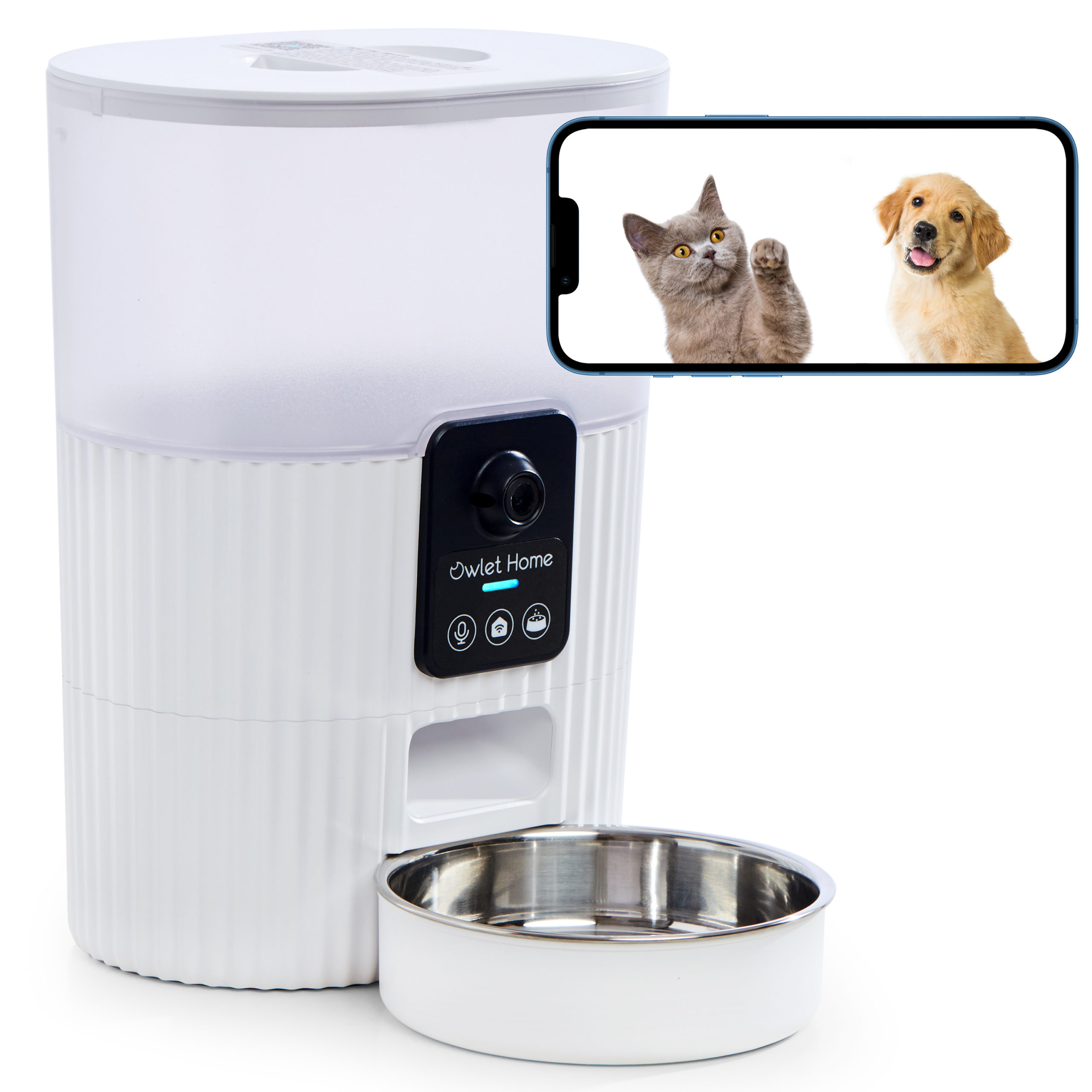 Owlet Home Smart Automatic Pet Feeder with 1080P HD Camera for Cats & Dogs  (3.5L), WiFi(2.4GHz&5GHz), Live Video, Auto Night Vision, 2-Way Audio